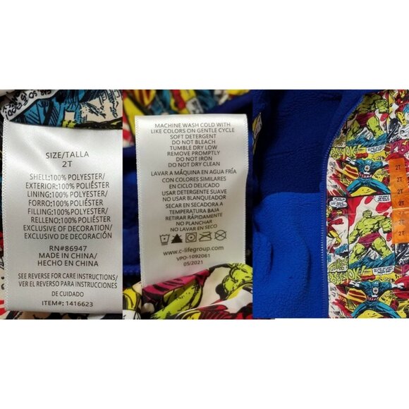 Marvel Avengers Reversible Puffer Jacket (2T) and 1 Pair of Sunglasses - NWT - Picture 7 of 15